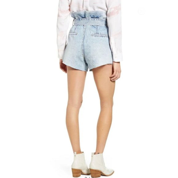 BLANKNYC Paperbag Jean Shorts in Caribbean Blue - Picture 2 of 12